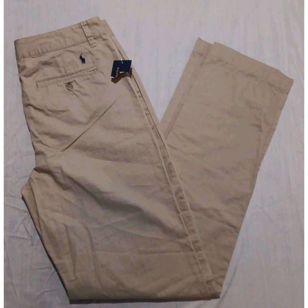 NWT Polo Ralph Lauren Spring 2  Tan Chino Pants Lightweight Womens Size 18 Pony